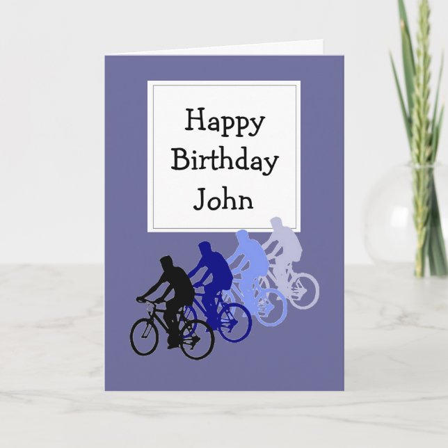 Carte Nom personnalisé Anniversaire pour vélo, Ventilate (Devant)