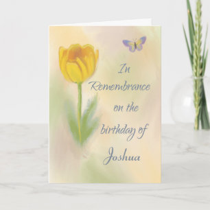 Carte Nom personnalisé Anniversaire Souvenir Fleur aquar