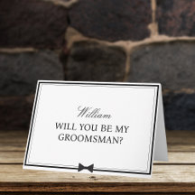 Nom personnalisé Bowtie Groomsman Proposition