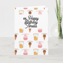 Nom personnalisé Cupcake rose et motif de chat noi