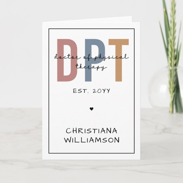 Carte Nom personnalisé DPT Doctor of Physical Therapy (Devant)