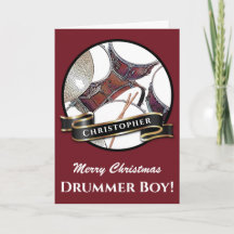 Nom personnalisé Drummer Boy Christmas Drum Holida