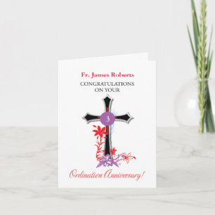 Carte Nom personnalisé et année Ordination du prêtre Ann