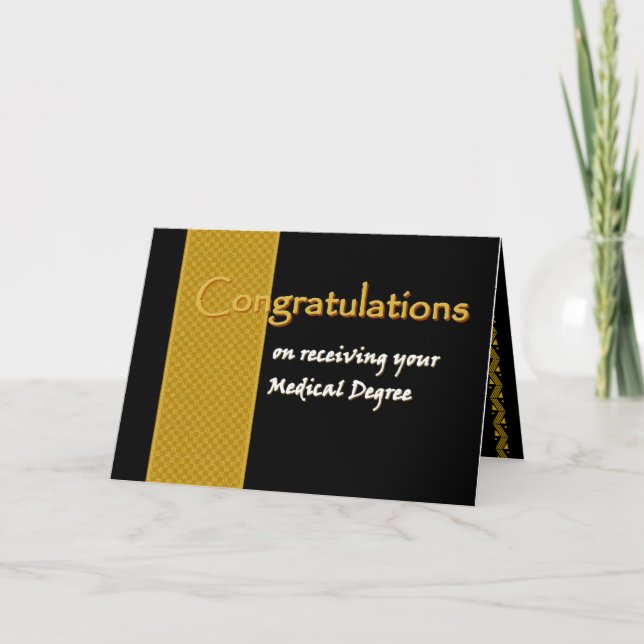 Carte NOM PERSONNALISÉ Félicitations Degré Médicale V02 (Devant)