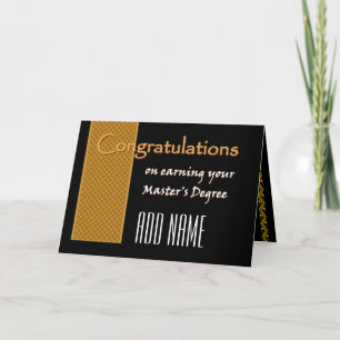 Carte NOM PERSONNALISÉ Félicitations Master's Degree V02