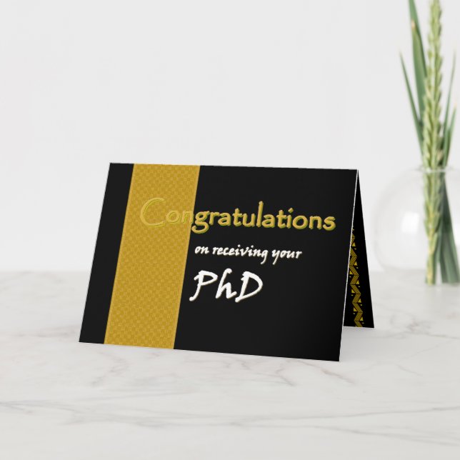 Carte NOM PERSONNALISÉ Félicitations - PhD (Devant)