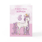 Nom personnalisé Nièce 6ème anniversaire Cheval Ro