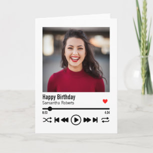 Carte Nom personnalisé tendance Joyeux Anniversaire Phot
