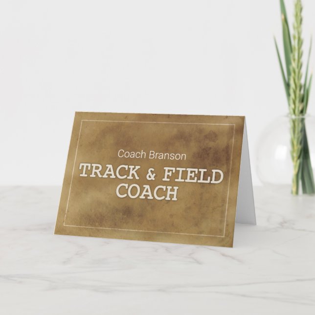 Carte Nom personnalisé Track & Field Coach - Définition  (Devant)