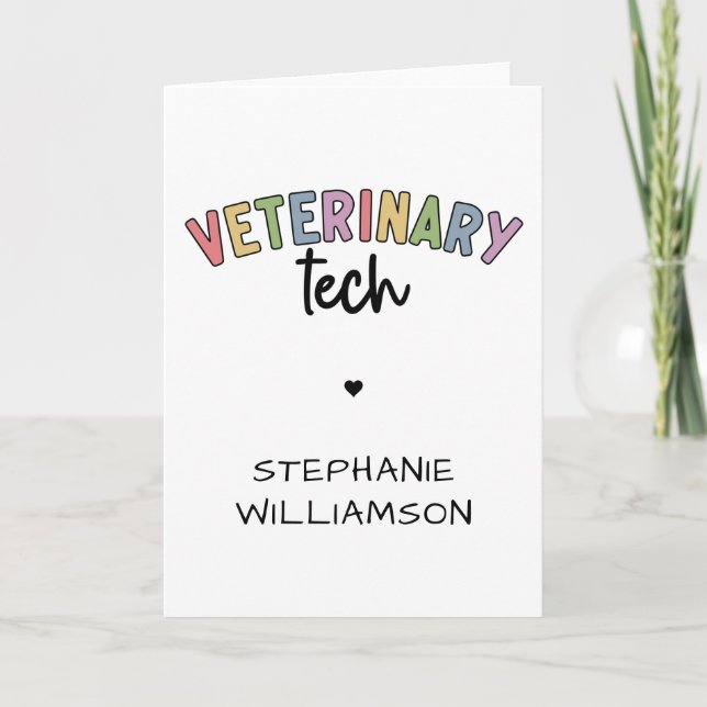 Carte Nom personnalisé Vétérinaire | Technicien d'vétéri (Devant)