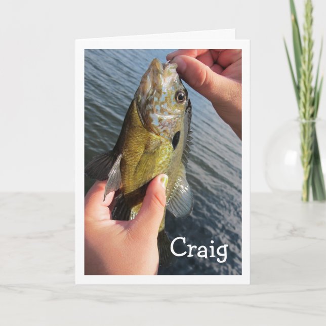 Carte Nom personnel personnalisé Humour de pêche Anniver (Devant)