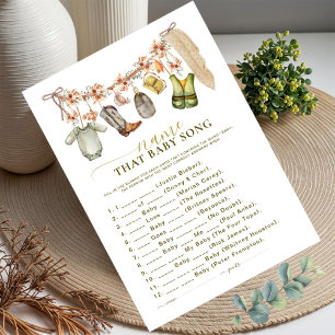 Carte Nom Que Baby Song Reel Excité Baby shower Jeu