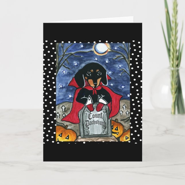 Carte Nombre d'Halloween Dachshund (Devant)