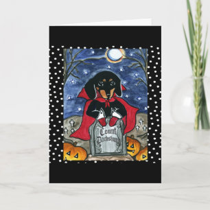 Carte Nombre d'Halloween Dachshund