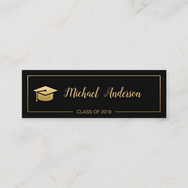 Carte nominative 2019 d'or d'obtention du diplôme (Devant)