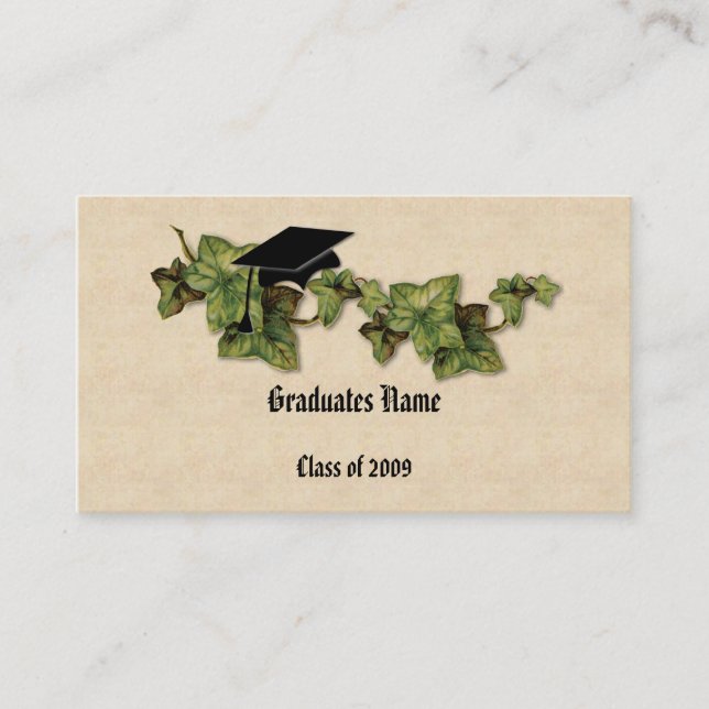 Carte nominative de lierre d'obtention du diplôme (Devant)