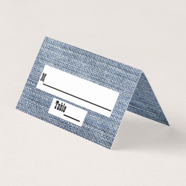 Carte nominative d'endroit - denim (Devant)