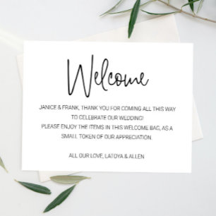 Carte Noms de script décontracté Panier cadeau Mariage d