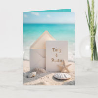 Noms des jeunes mariés sur une plage avec Starfish