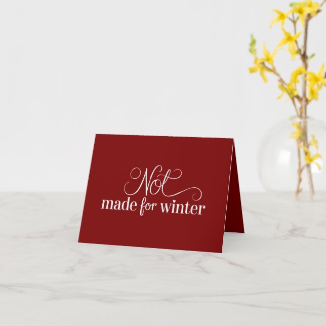 Carte Non Fabriqué Pour L'Hiver Cosy Saison Noël Joyeux (Fleur jaune)