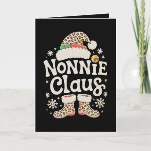 Carte Nonnie Claus léopard de Noël famille appariée