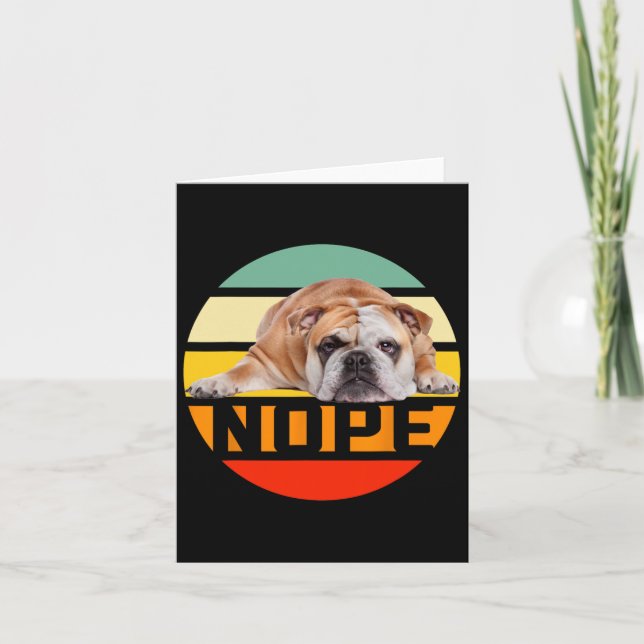 Carte Nope Lazy English Bulldog Propriétaire Amoureux de (Devant)