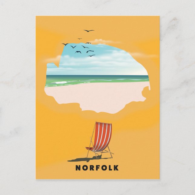 Carte Norfolk affiche illustrée (Devant)