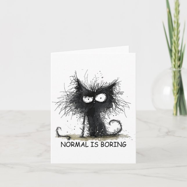 Carte Normal Is Boring Funny Cat Graphic Tee Men Women  (Devant)