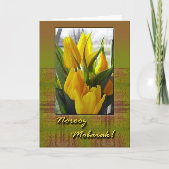 Carte Norooz Mobarak, Tulips du printemps (Devant)