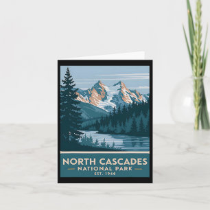 Carte North Cascades National Park Camping Vintage Men W