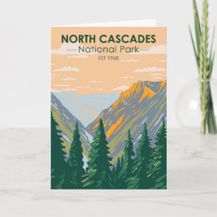 Carte North Cascades National Park Washington Vintage