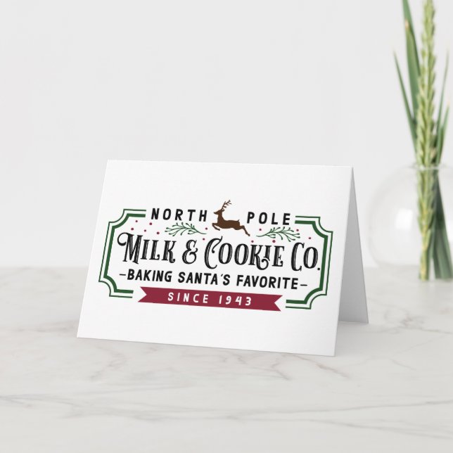 Carte North Pole Milk & Cookie Co. (Devant)