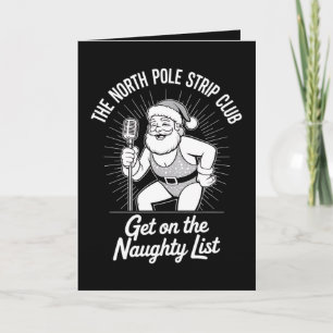 Carte North Pôle Strip Club Christmas Père Noël Dancing