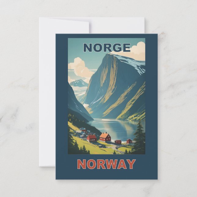 Carte Norvège de texte personnalisé (Devant)