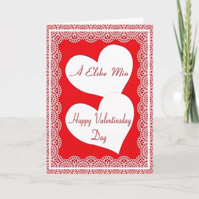 Carte norvégienne de Saint-Valentin pour mon amour (Devant)