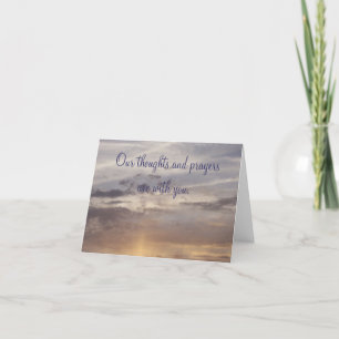 Carte "Nos pensées et nos prières sont avec vous."