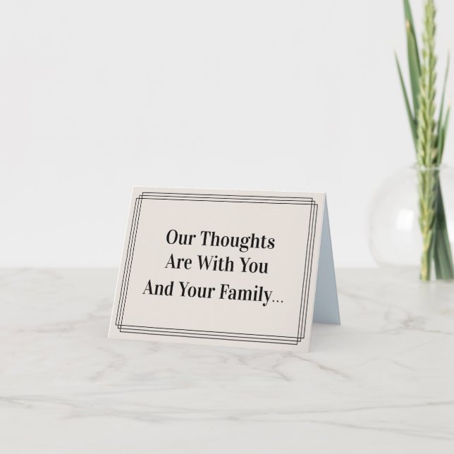 Carte "Nos Pensées Sont Avec Vous Et Votre Famille..." C (Devant)