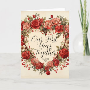 Carte Nos Premières Années Ensemble Roses De Style Vinta