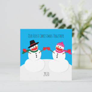 Carte Nos premiers masques de neige de Noël 2020