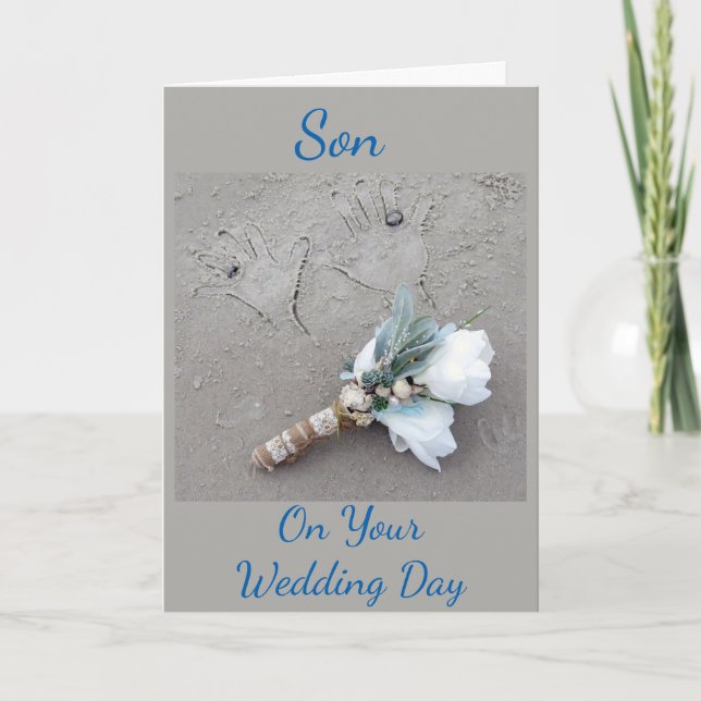 CARTE NOS **SOUHAITS POUR VOTRE MARIAGE** FILS (Devant)