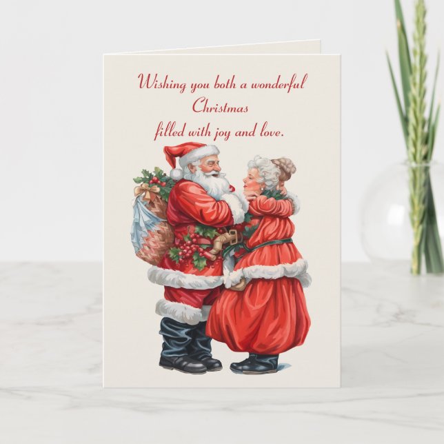 Carte Nostalgic Mr and Mrs Claus Festive Christmas Coupl (Devant)