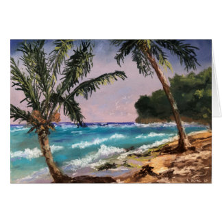 Carte Nota blanche 5 x 7 Vue Plage tropicale