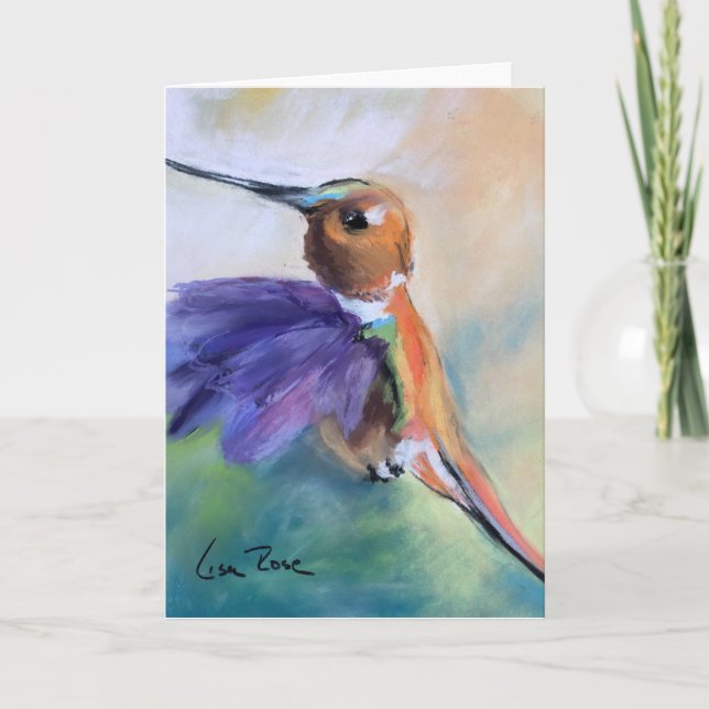 Carte Nota blanche "Colibri" (Devant)