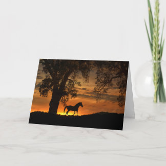 Carte Note blanche pour le cheval et le chêne