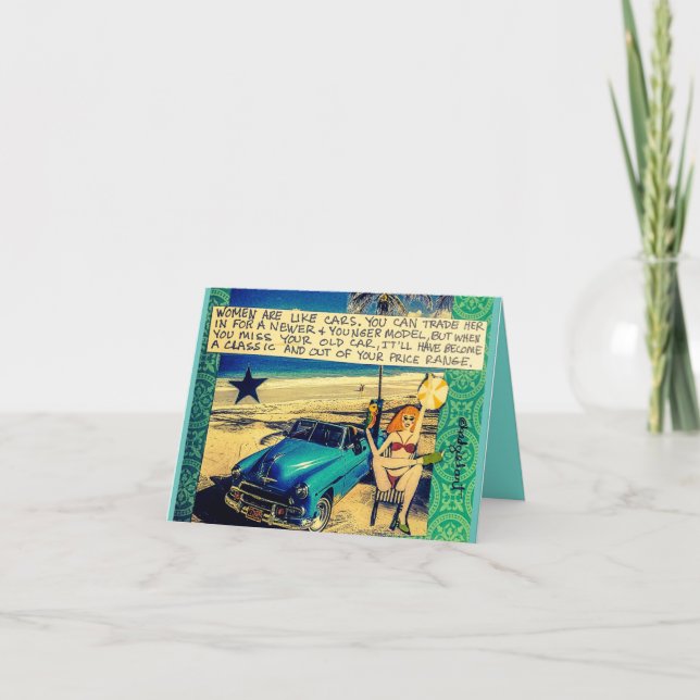 Carte Note card - Les femmes sont comme les voitures. Vo (Devant)