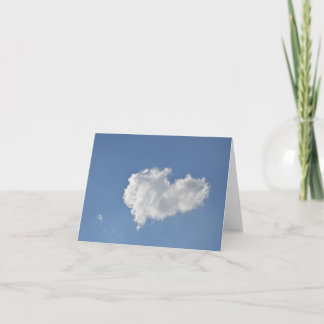Carte Note de blanc de nuage de coeur