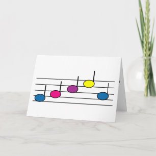 Carte Note de musique Coloré