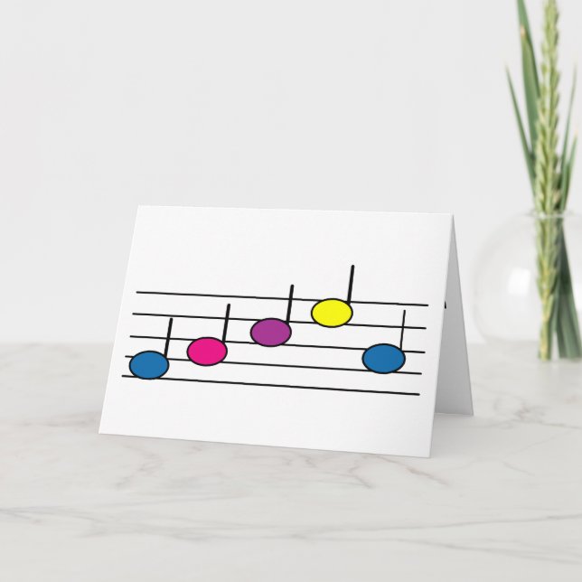 Carte Note de musique Coloré (Devant)