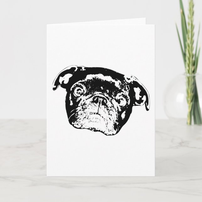 Carte Note de personnalité festive du Pug (Devant)