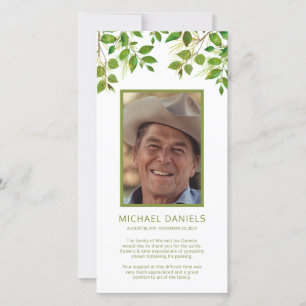 Carte Note de remerciement funéraire Photo commémorativ